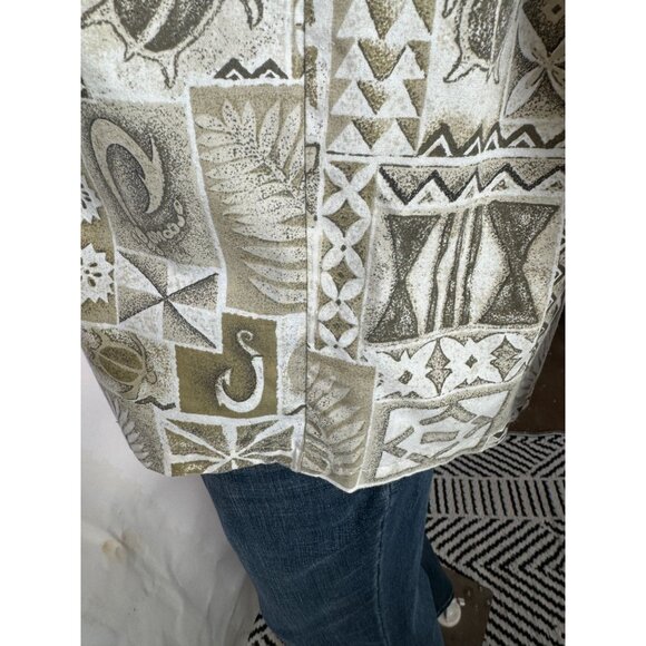 Ho Aloha Made In Hawaii Mens Beige Hawaiian Shirt - Picture 15 of 16